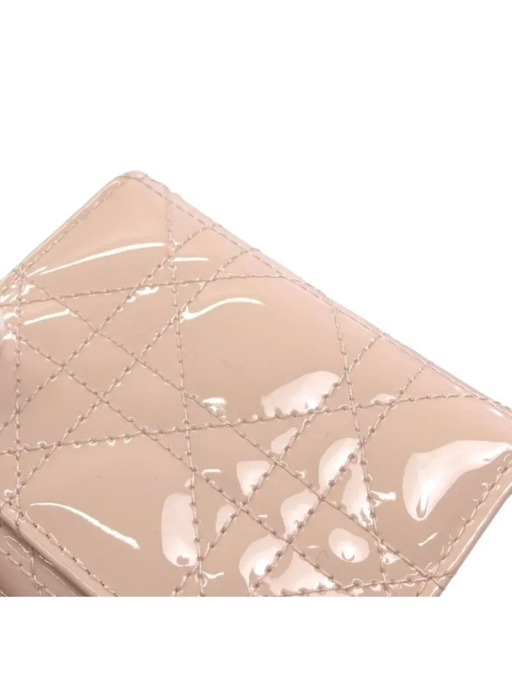 Dior Lady Lotus Bifold Wallet Patent Leather
